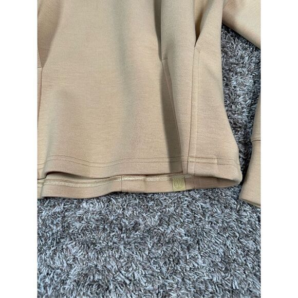 Lululemon Gathered Waist Crew Pullover Pecan Tan Size 6 Slimming Gym Shaping Top - Picture 11 of 12